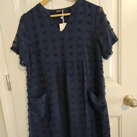 MIHOLL Dresses & Skirts - MIHOLL Navy Textured Dress Size Small